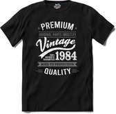 Vintage Legend Sinds 1984 - verjaardag en feest cadeau - Kado tip - T-Shirt - Unisex - Zwart - Maat XXL