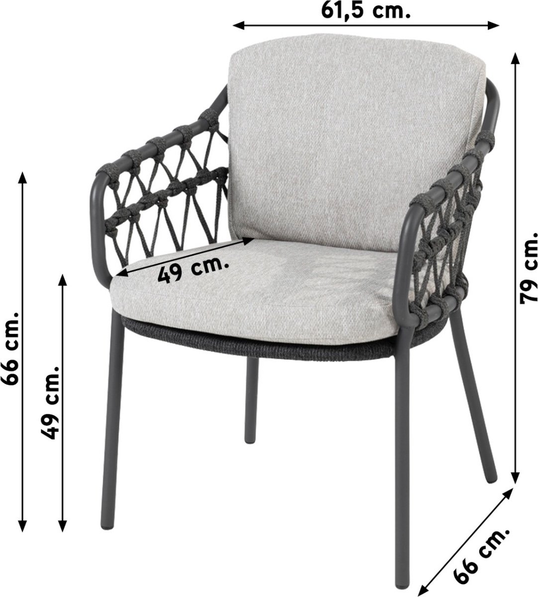 4 Seasons Outdoor Calpi fauteuil lounge dining - anthracite