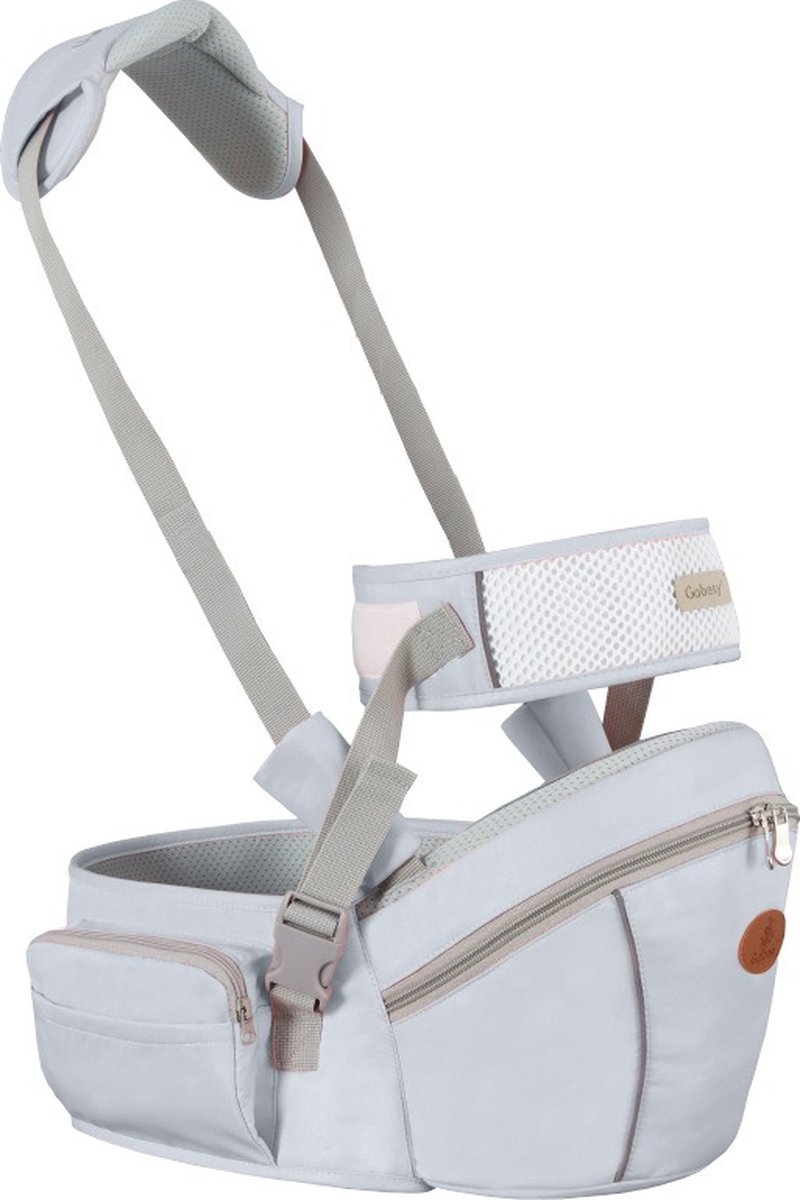 Bol.com Baby Heupdrager met Extra Band en Nek Band – Grijs – Heupsteun voor Baby en Peuter – Draagtas met Veiligheidsband tegen ... aanbieding