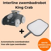 Interline zwembadrobot King Crab - Zwembadrobot - Zwembaden tot 7m x 3,5m - Reinigt de bodem - Geschikt voor alle type zwembaden - Inclusief gratis oppervlakte schepnet
