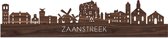 Skyline Zaanstreek Notenhout - 120 cm - Woondecoratie - Wanddecoratie - Meer steden beschikbaar - Woonkamer idee - City Art - Steden kunst - Cadeau voor hem - Cadeau voor haar - Jubileum - Trouwerij - WoodWideCities