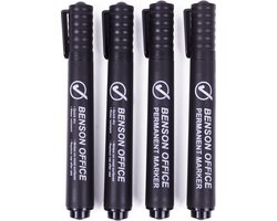 foto van Bellson Watervaste Permanent Markers Zwart 4 stuks - Marker - Permanent merkstift - Stift - Stiften