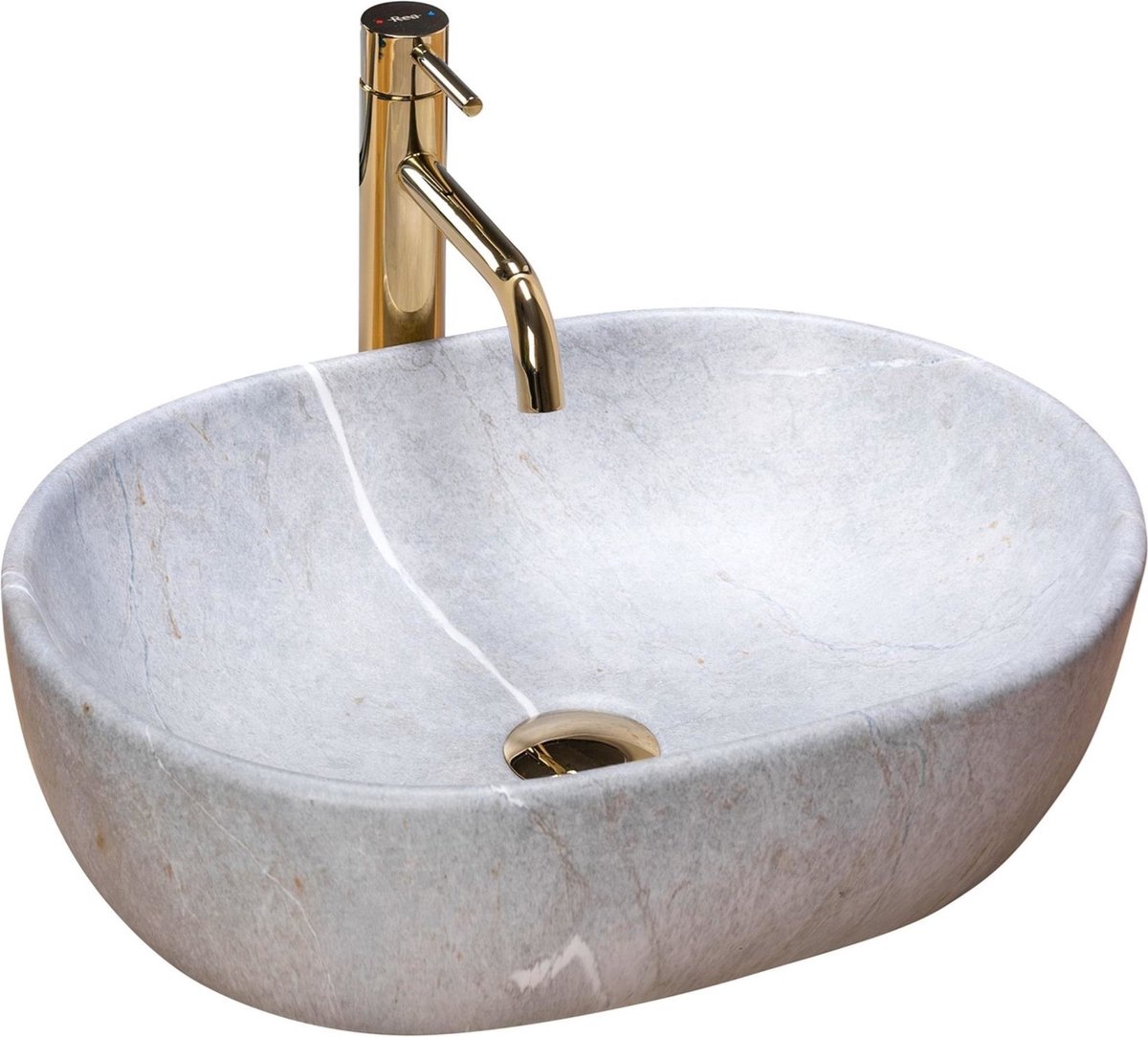 Rea Lara Grey Opzetwastafel Steen Imitatie 48,5x35 cm