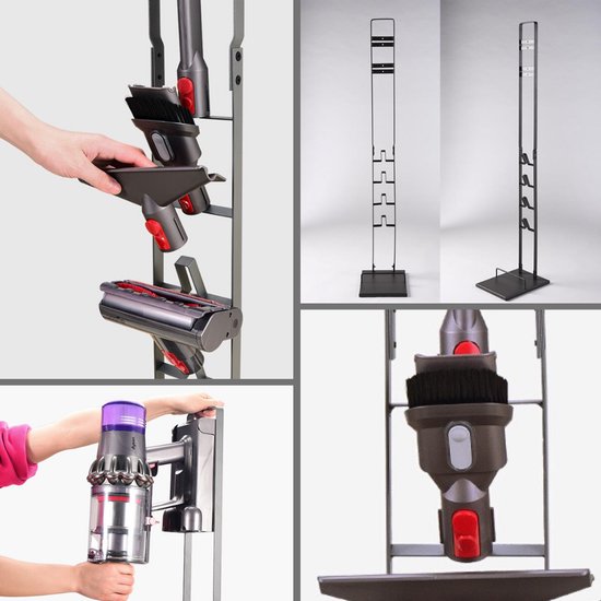 SensaHome - Support d'aspirateur en métal stable pour Dyson & Dyson Handheld avec espace pour accessoires et Accessoires de vêtements pour bébé d'aspirateur sans fil - Dyson