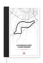 Notitieboek - Schrijfboek - F1 - Racebaan - Italië - Zwart - Autodromo Enzo e Dino Ferrari - Wit - Notitieboekje klein - A5 formaat - Schrijfblok