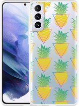 Hoesje Geschikt voor Samsung Galaxy S21+Pineapple