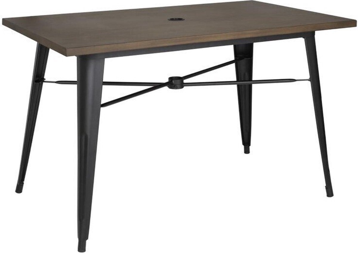 Bolero aluminium outdoor tafel 120x76x76cm donker houtdessin