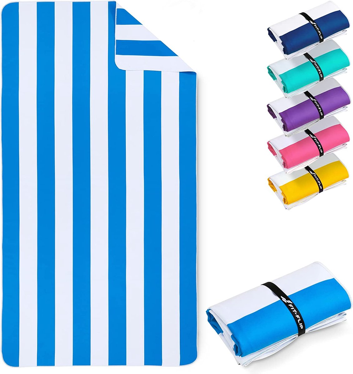 Microvezel strandhanddoek groot, licht en sneldrogend – 100% gerecyclede microvezel handdoek – 200cmx90 cm of 160cmx90cm