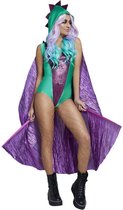Smiffy's - Draak Kostuum - Zeer Gevaarlijke Sexy Drakenmoeder Drakara - Vrouw - Groen, Paars - Medium - Halloween - Verkleedkleding