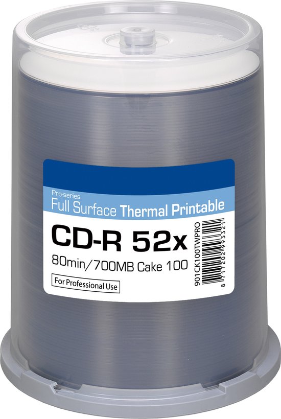 Ritek CD-R thermisch wit cakebox 100 (901CK100TWPRO)