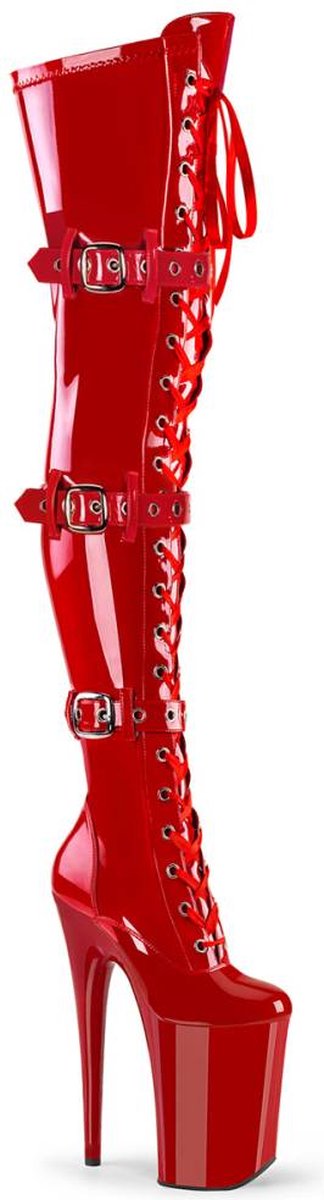 pleaser INFINITY-3028 Plateau Overknee Laarzen 37 Shoes Rood