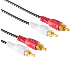 Stereo Tulp Kabel - Verguld - 5 meter - Zwart