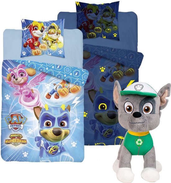 Paw Patrol Copripiumino 140x200 Cm + Federa 65x65 Cm – Set 2 Pezzi In Policotone, Reversibile, Certificato Öko-Tex 100, Rosa