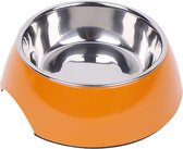 Bol alimentaire DDOXX, antidérapant | beaucoup de couleurs et de tailles | pour petits et grands chiens | bol de nourriture chat | litière pour chien chien | boîte à litière pour chat boîte en acier inoxydable | plateau en mélamine | orange, 160 ml