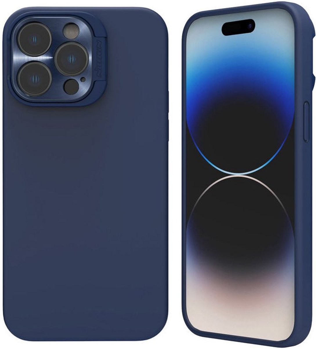 Nillkin Lens Wing iPhone 14 Pro Hoesje Siliconen met MagSafe Blauw