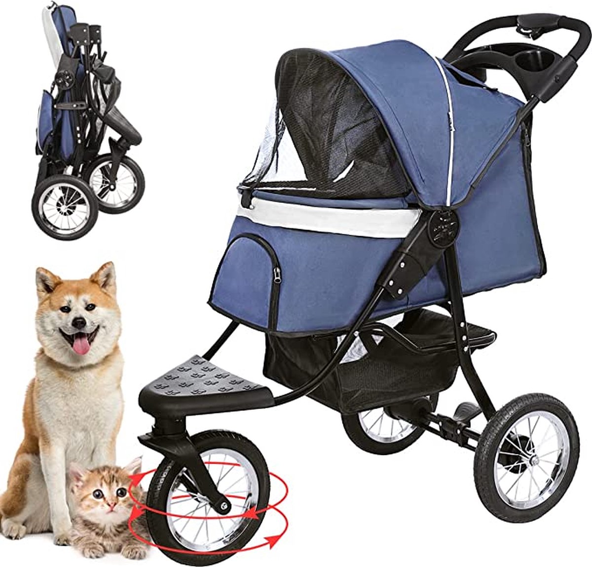 Chariot pour animaux de compagnie extérieur chien chat