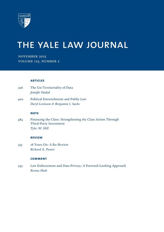 Yale Law Journal: Volume 125, Number 2 - November 2015 - cover