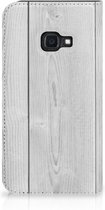 Geschikt voor Samsung Galaxy Xcover 4s Book Wallet Case White Wood