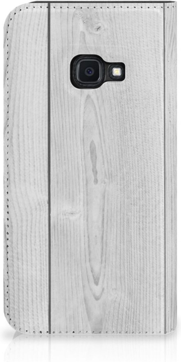 Samsung Galaxy Xcover 4s Book Wallet Case White Wood