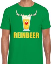 Foute Kerst t-shirt Reinbeer groen voor heren M