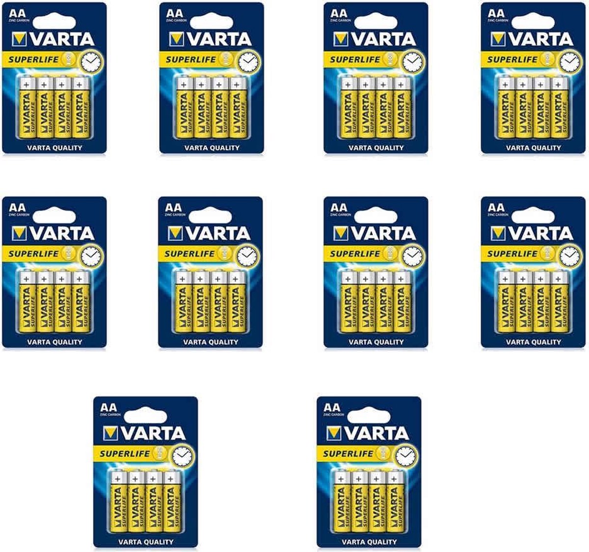 12 pakjes Varta Superlife AA Batterijen