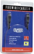 Sweex FireWire 800 Cable 9-pins naar 9-pins mannelijk naar mannelijk - 3m - Zwart