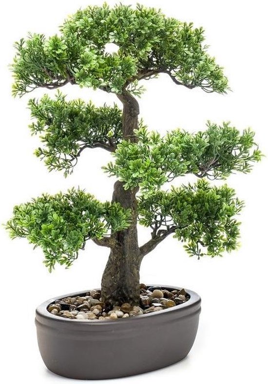 een paar Sortie De onze Kunstplant Bonsai boom in bruine pot 43 cm | bol.com