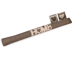 Beautissu Tuuli HE Tochtstopper Deur - 8 x 120 cm Tochthond Bruin Tochtkussen voor Deur en Ramen - Tochtrol