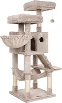 Krabpaal - Krabpaal voor katten - Kattenmand - Kattenhuis - Kattenmeubel - Kattentoren - Katten toren - Katten krabpaal - Krabmeubel - 15 kg - Pluche - sisal - Grijs - ‎49 x 49 x 135 cm