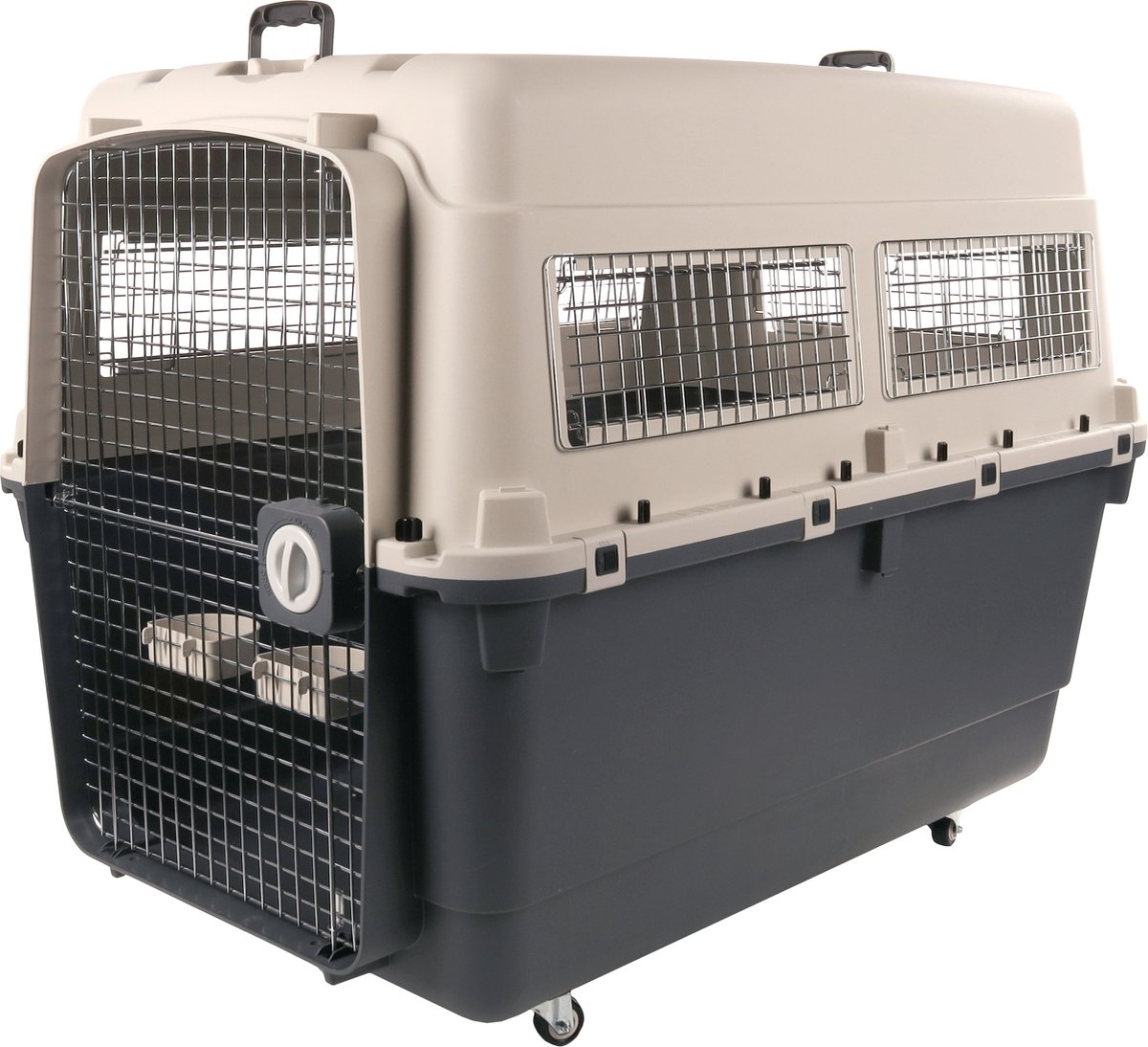 Bol.com Transportbox hond XXXL 122×82×97 cm – Flamingo Transportkooi Nomad Donkergrijs aanbieding