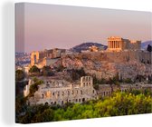 Canvas schilderij 140x90 cm - Wanddecoratie Athene - Griekenland - Parthenon - Muurdecoratie woonkamer - Slaapkamer decoratie - Kamer accessoires - Schilderijen