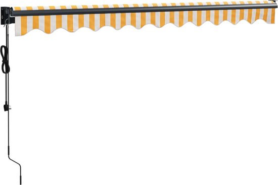 vidaXL - Store banne - automatique - extensible - 3x2,5 - m - jaune - et - blanc
