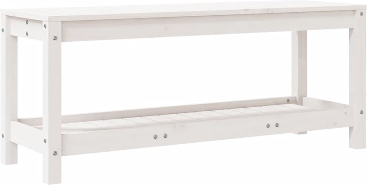 vidaXL - Tuinbank - 108x35x45 - cm - massief - grenenhout - wit