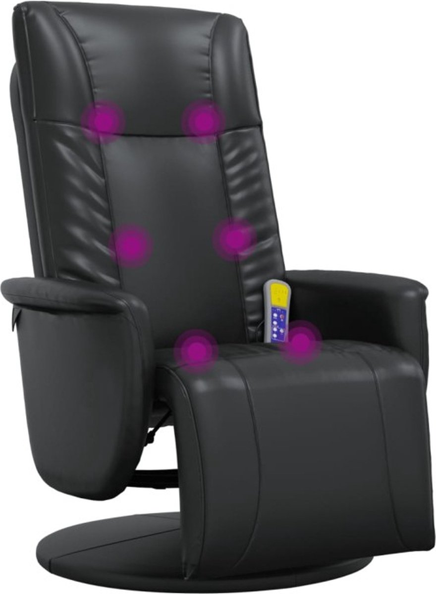 Afbeelding 2 van vidaXL Massagestoel Verstelbaar Zwart Kunstleer met