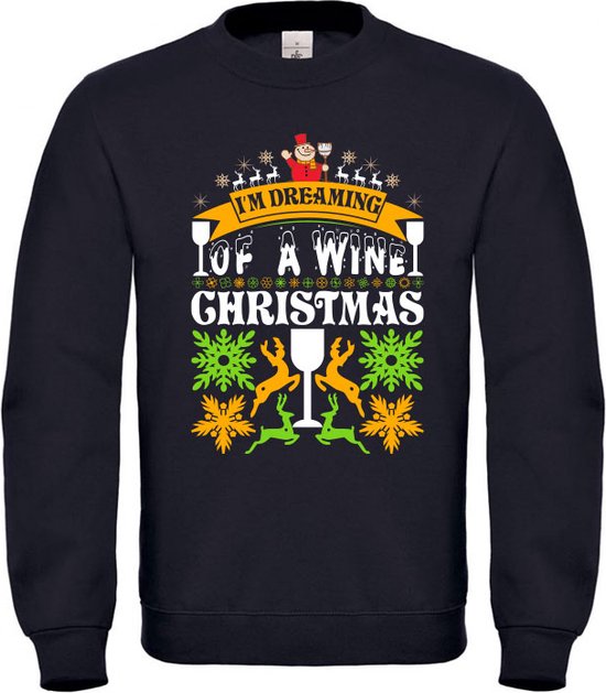 I'm dreaming of a wine christmas Trui - kerst - wijn - kerstmis - feestdag - winter - feest - wijnen - grappig - kersttrui - sweater - unisex