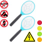 Relaxdays 2x elektrische vliegenmepper - tegen muggen, insecten & vliegen - blauw -