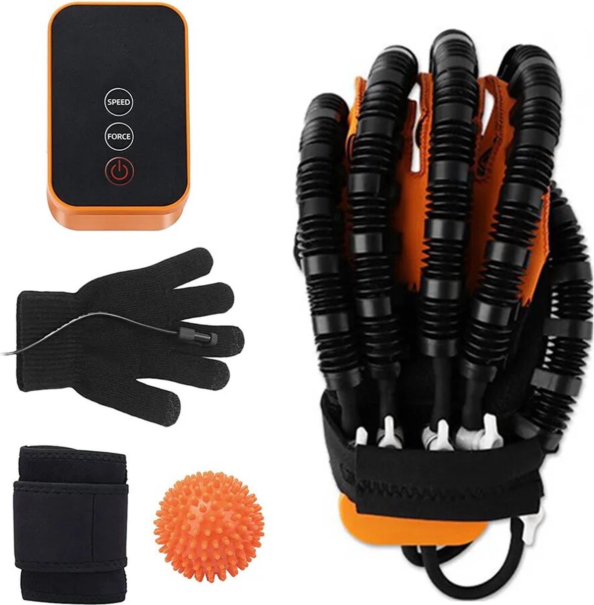 Handschoenen voor revalidatierobots - Hand - USB-oplader - Groot - Links - Zwart