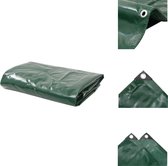 vidaXL Dekzeil Groen 3x3m - Canvas met PVC-coating - Scheur- water- uv- en schimmelbestendig - Temp -30 °C tot 70 °C - Metalen ogen - Afdekzeil