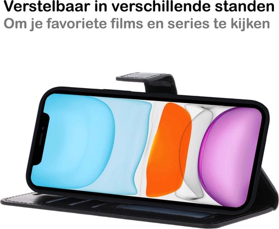 Étui à livre amovible 2 en 1 pour iPhone Xs Max - Étui portefeuille pour iPhone Xs Max avec porte-cartes - Zwart
