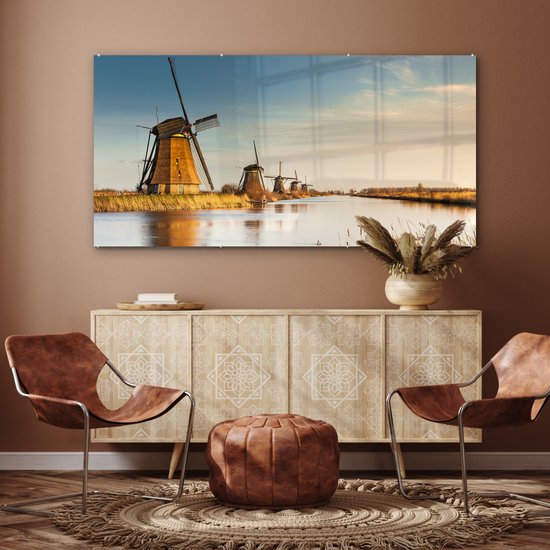 Peinture sur Verre - Moulin à Vent - Holland - Paysage - 160x80 cm - Peintures sur Verre Peintures - Photo sur Glas