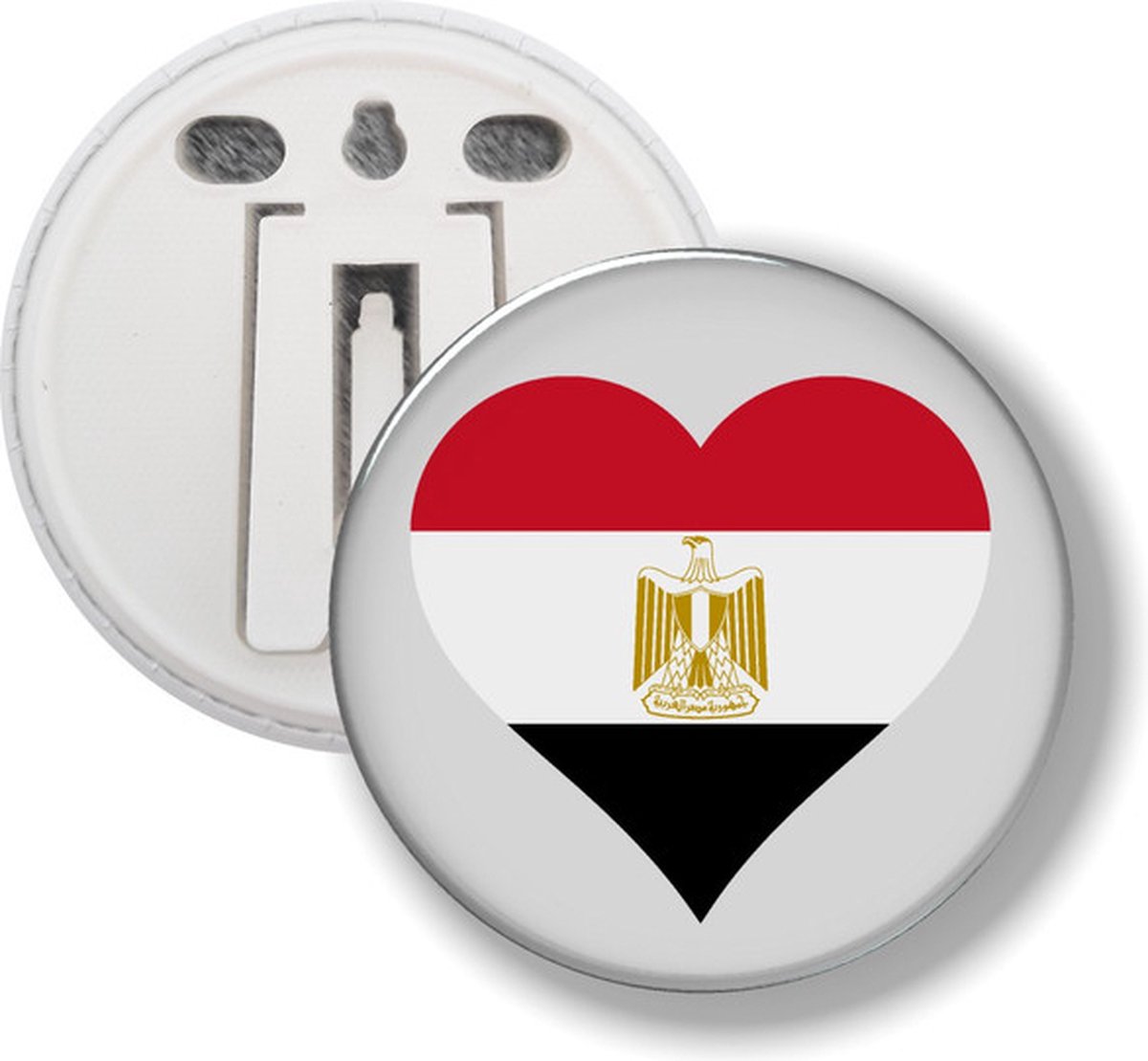Button Met Clip - Hart Vlag Egypte