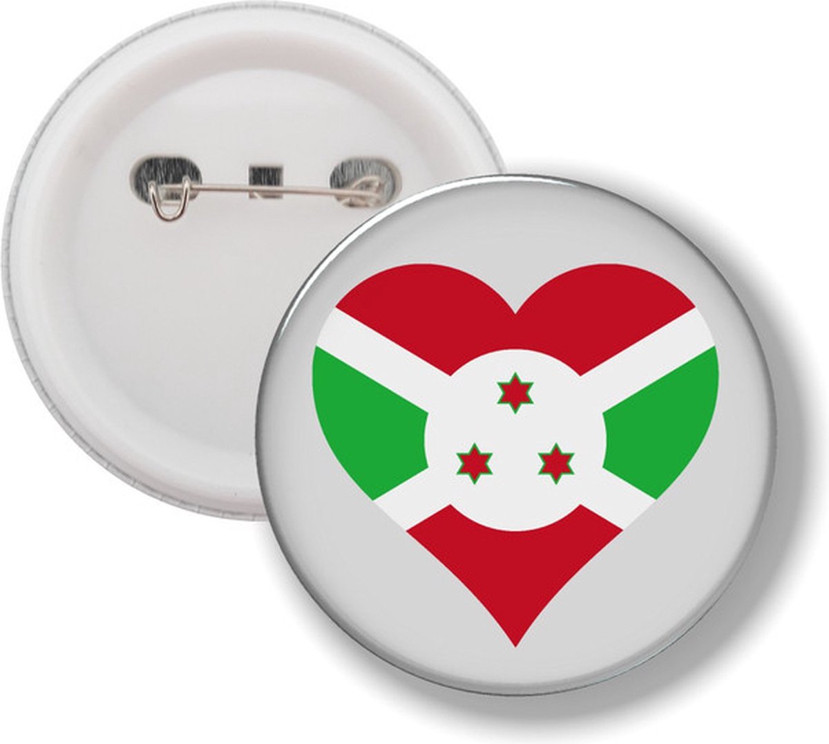 Button Met Speld - Hart Vlag Burundi