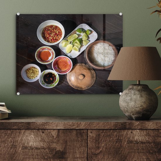 MuchoWow® Peinture sur Verre - Riz Vietnamien - 40x30 cm - Peintures Acrylique - Photo sur Glas