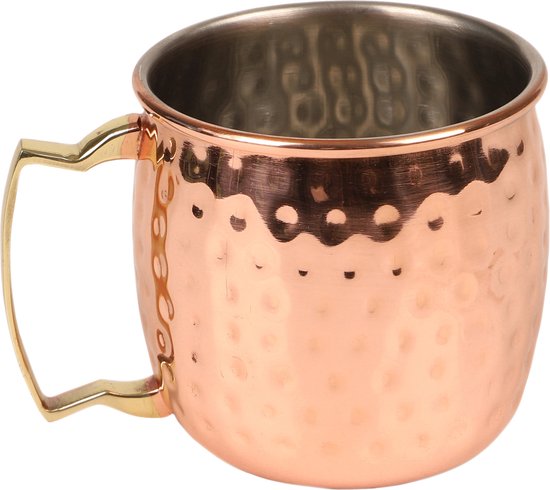 Verre/tasse Urban Living Moscow Mule - 4x - métal en acier inoxydable - couleur cuivre - 500 ml - verres à cocktail de luxe