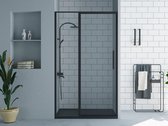 Shower & Design Douchedeur in industriële stijl - Zwart mat - 120 x 195 cm - TORONI L 120 cm x H 195 cm x D 0.6 cm