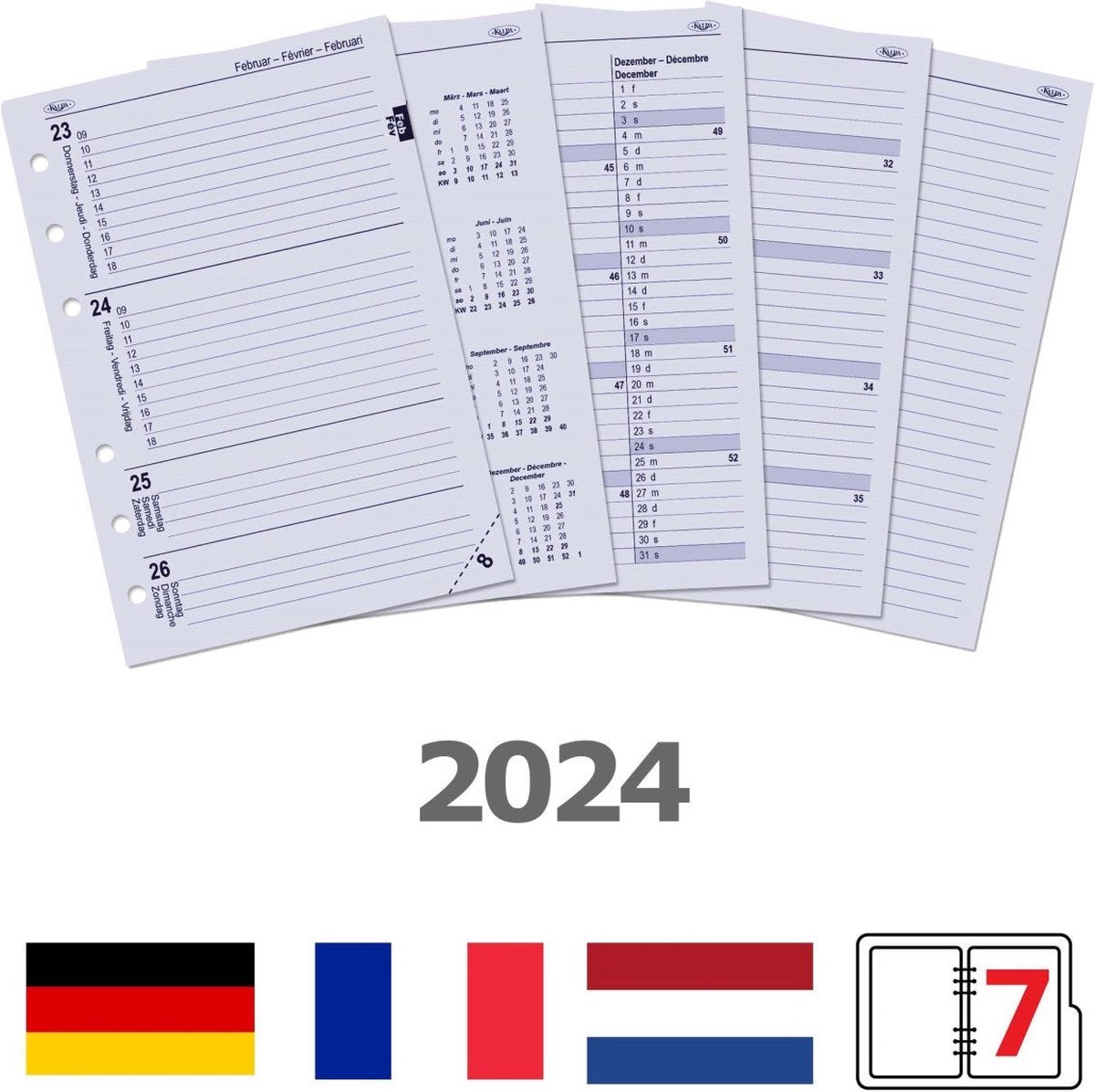 Année Civile 2024 Annexe 2024 Calendrier De Bureau Bloc-notes Sur