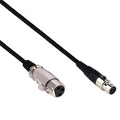 Mini XLR (v) - XLR (v) audiokabel / zwart - 1,5 meter
