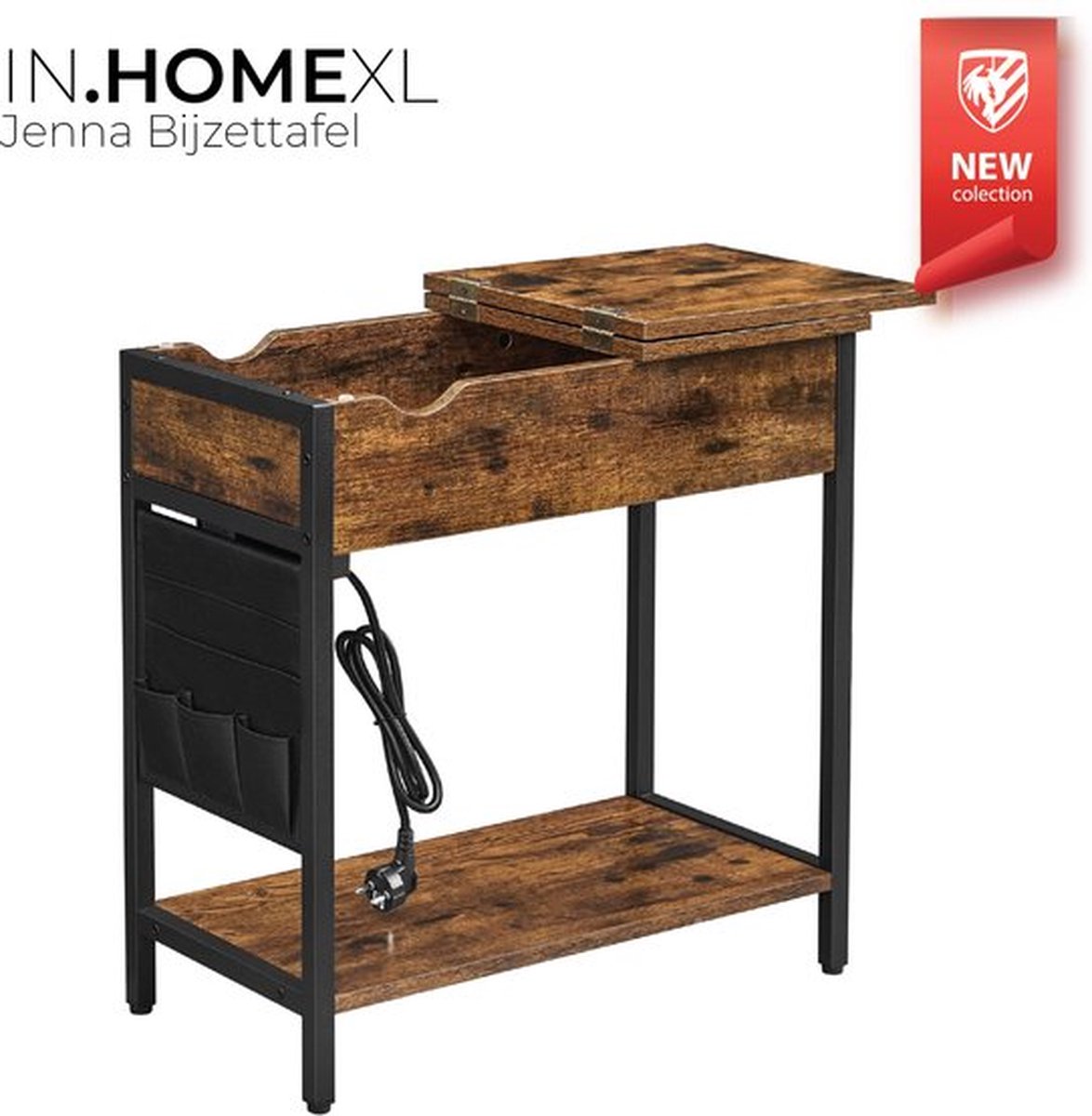 GIANTEX Salontafel met in hoogte verstelbare plaat, koffietafel, banktafel met opbergvak en 2 open planken, uittrekbare woonkamertafel, bijzettafel met veerhefboom, theetafel, modern, 80 x 40 x 46/60