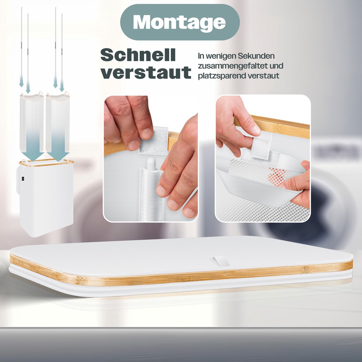 KESSER® Wasmand, wasverzamelaar, wassorteerder met 3 afneembare stoffen