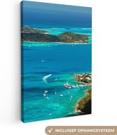 Canvas Schilderij Caribische haven - 80x120 cm - Wanddecoratie
